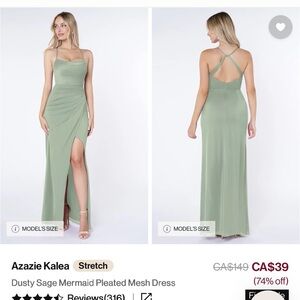 Azazie Kalea Dress - Dusty Sage
